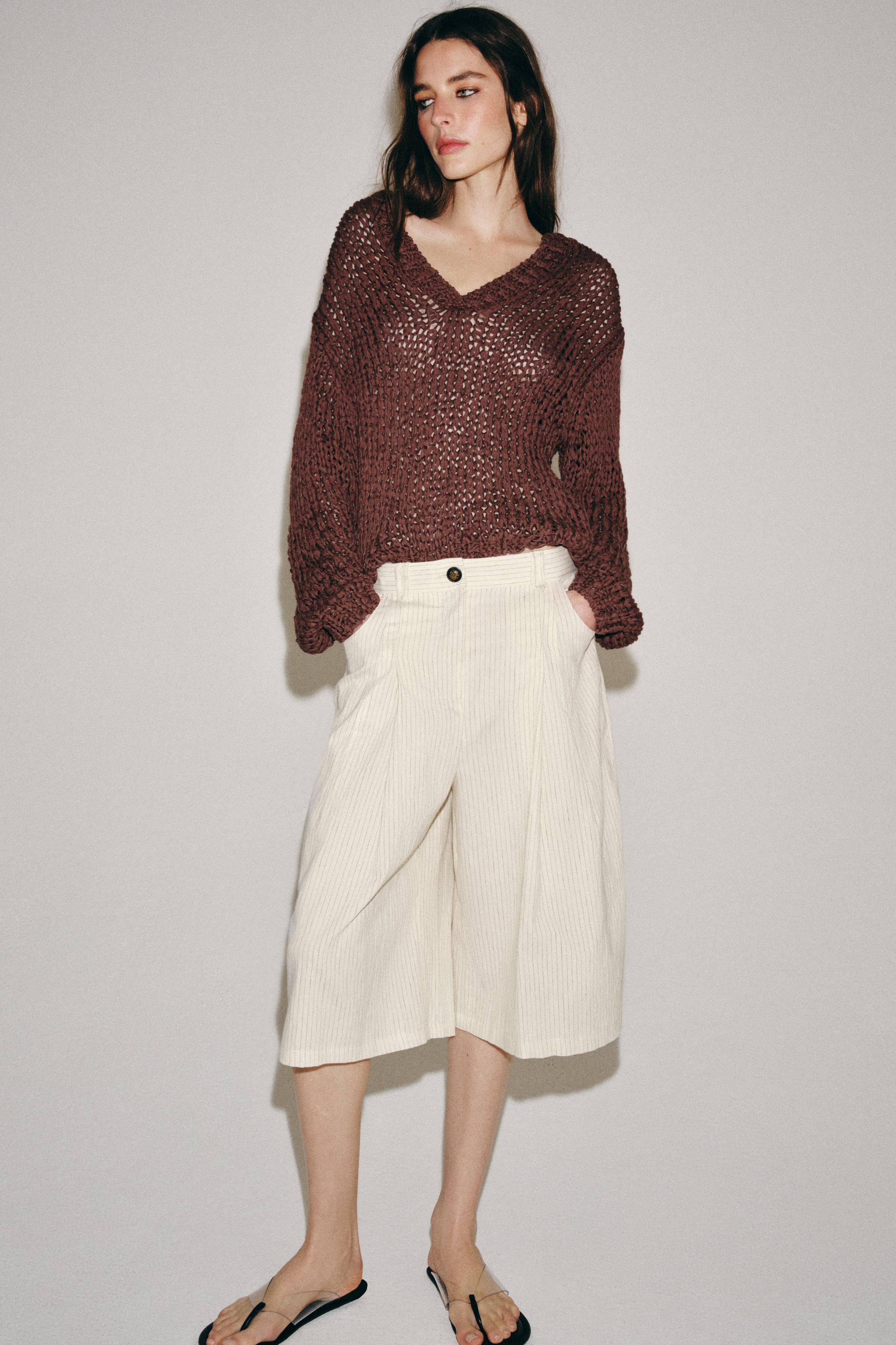 ZW COLLECTION STRIPED PLEATED SHORTS
